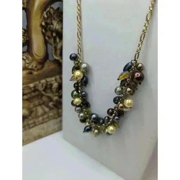 Premier Designs Multicolor Beaded Gold Chain Necklace Acrylic Beads 20" - Picture 1 of 4